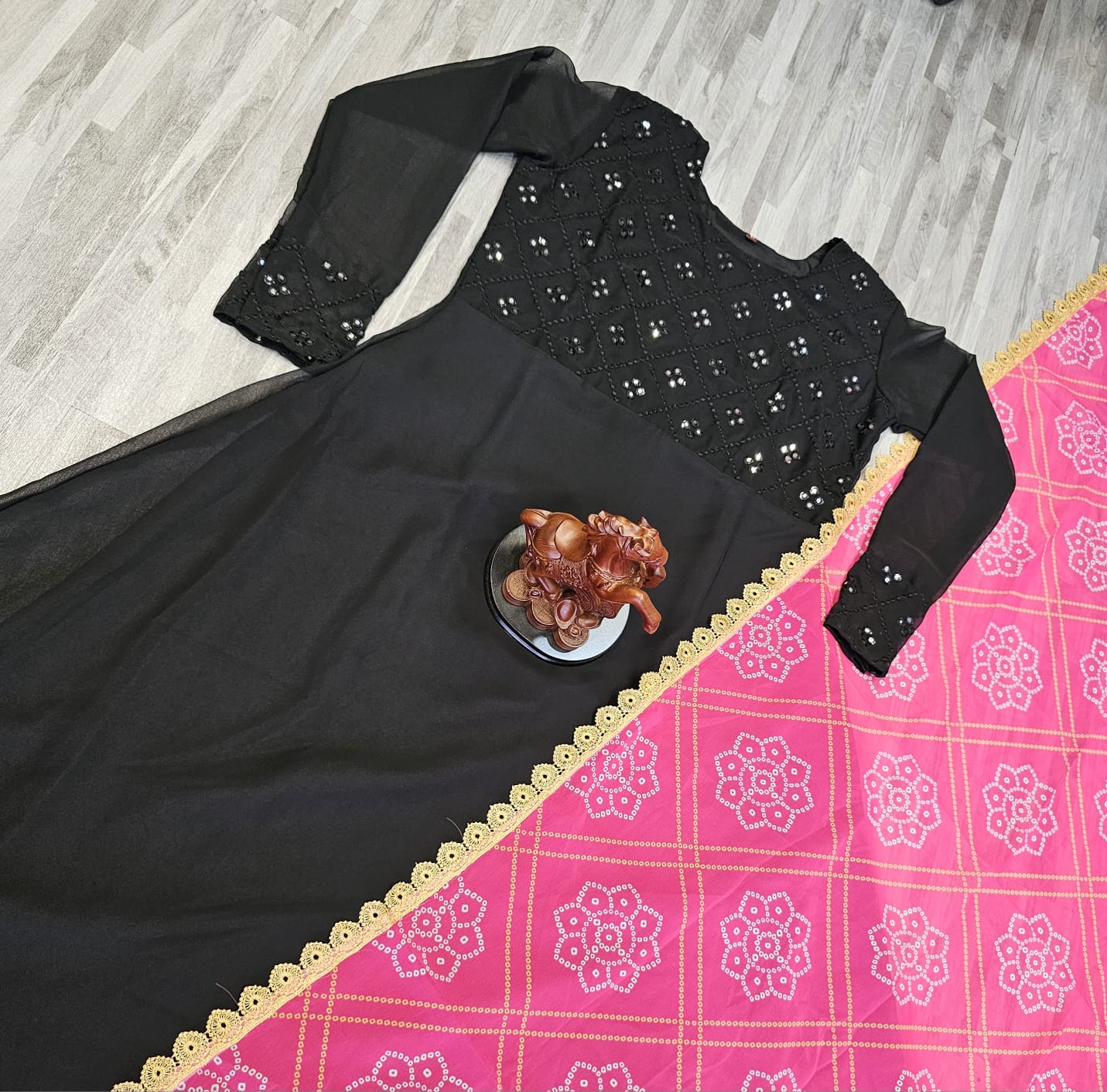 Brinjal By Krishi Georgette Dupatta With Anarkali Kurtis Catalog